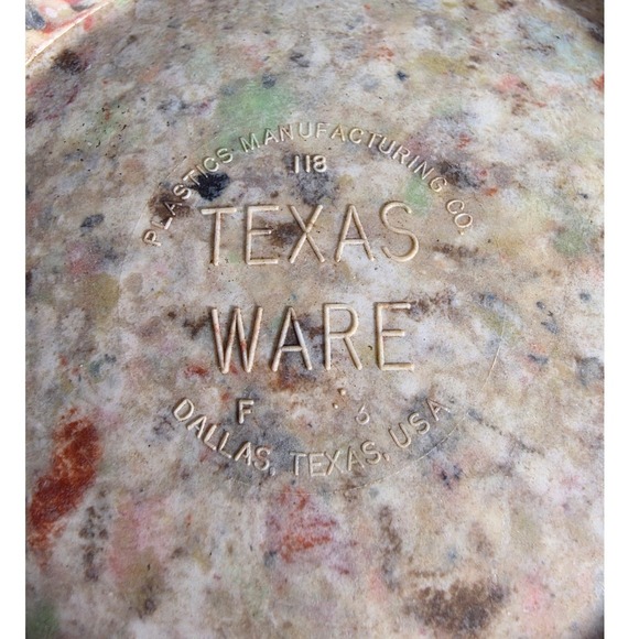 Vintage Texas Ware Confetti Melamine Mixing Bowl 118 Speckled Splatter MCM Tan - Picture 4 of 7